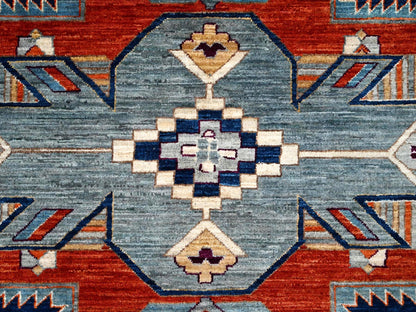 Blue 11'7" x 11'7" Tribal & Geometric Hand knotted Wool Rug - Sku: O086410