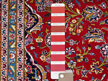 Kashan Persian hand-knotted wool rug in Red & Blue, 9'8" x 12'10" — SKU O086427 (view 7)