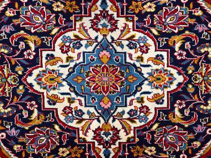 Kashan Persian hand-knotted wool rug in Red & Blue, 9'8" x 12'10" — SKU O086427 (view 8)