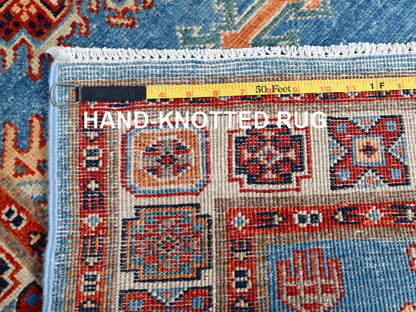 Blue 2'10" x 9'7" Kazak Hand knotted Wool Rug - Sku: O086452