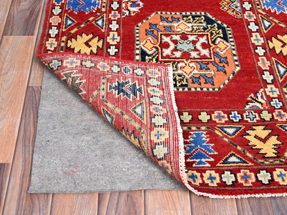 Kazak Kazak hand-knotted wool runner in Red, 2'7" x 8' — SKU O086457 (view 3)