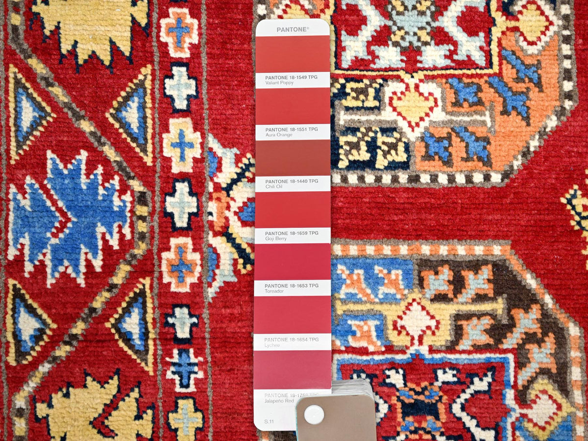 Kazak Kazak hand-knotted wool runner in Red, 2'7" x 8' — SKU O086457 (view 4)