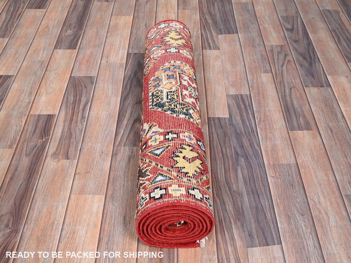 Kazak Kazak hand-knotted wool runner in Red, 2'7" x 8' — SKU O086457 (view 5)