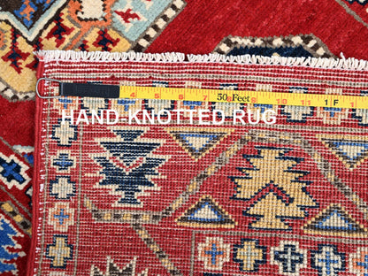 Kazak Kazak hand-knotted wool runner in Red, 2'7" x 8' — SKU O086457 (view 7)