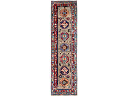 Beige 2'7" x 9'8" Kazak Hand knotted Wool Rug - Sku: O086460