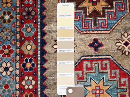 Beige 2'7" x 9'8" Kazak Hand knotted Wool Rug - Sku: O086460