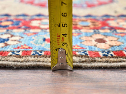 Beige 2'7" x 9'8" Kazak Hand knotted Wool Rug - Sku: O086460