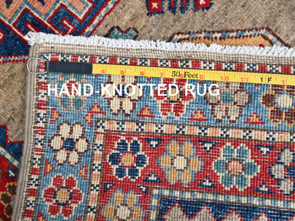 Beige 2'7" x 9'8" Kazak Hand knotted Wool Rug - Sku: O086460