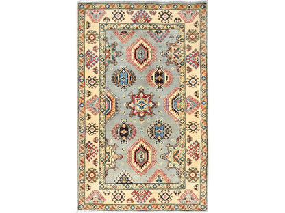 Grey 2'10" x 4'7" Tribal Hand knotted Wool Rug - Sku: O086466