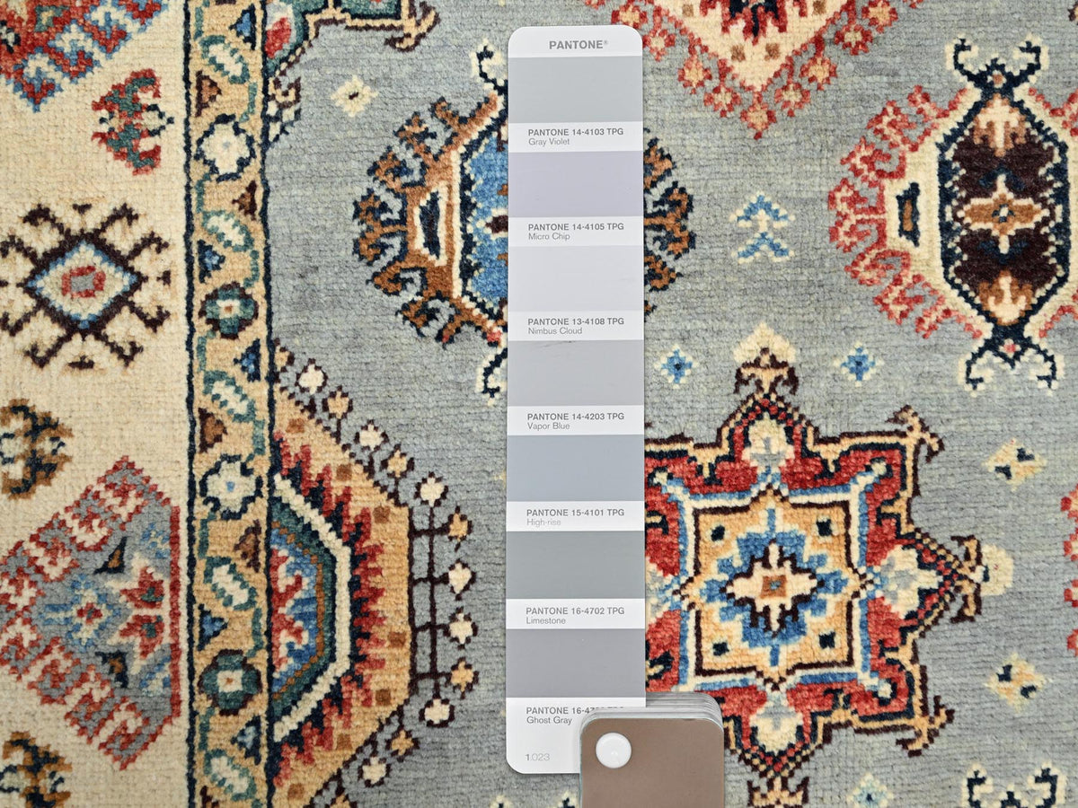 Kazak Kazak hand-knotted wool rug in Gray & Beige, 2'10" x 4'7" — SKU O086466 (view 4)