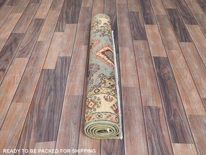 Grey 2'10" x 4'7" Tribal Hand knotted Wool Rug - Sku: O086466
