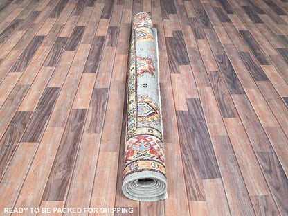 Grey 5'7" x 7'5" Tribal Hand knotted Wool Rug - Sku: O086470