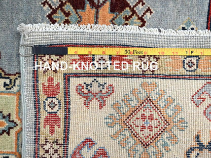 Grey 5'7" x 7'5" Tribal Hand knotted Wool Rug - Sku: O086470