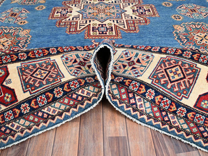 Blue 8'11" x 11'8" Kazak Hand knotted Wool Rug - Sku: O086473