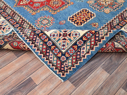 Blue 8'11" x 11'8" Kazak Hand knotted Wool Rug - Sku: O086473
