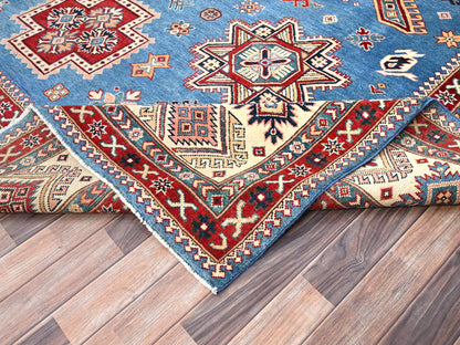 Blue 10'0" x 13'8" Kazak Hand knotted Wool Rug - Sku: O086475