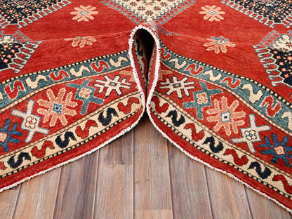 Kazak Kazak hand-knotted wool rug in Red, 8'1" x 9'9" — SKU O086478 (view 5)