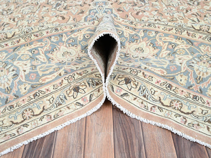 Kashan Vintage hand-knotted wool rug in Orange & Gray, 11'1" x 17'2" — SKU O086493 (view 5)