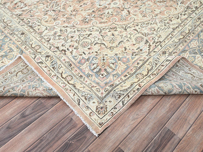 Kashan Vintage hand-knotted wool rug in Orange & Gray, 11'1" x 17'2" — SKU O086493 (view 6)