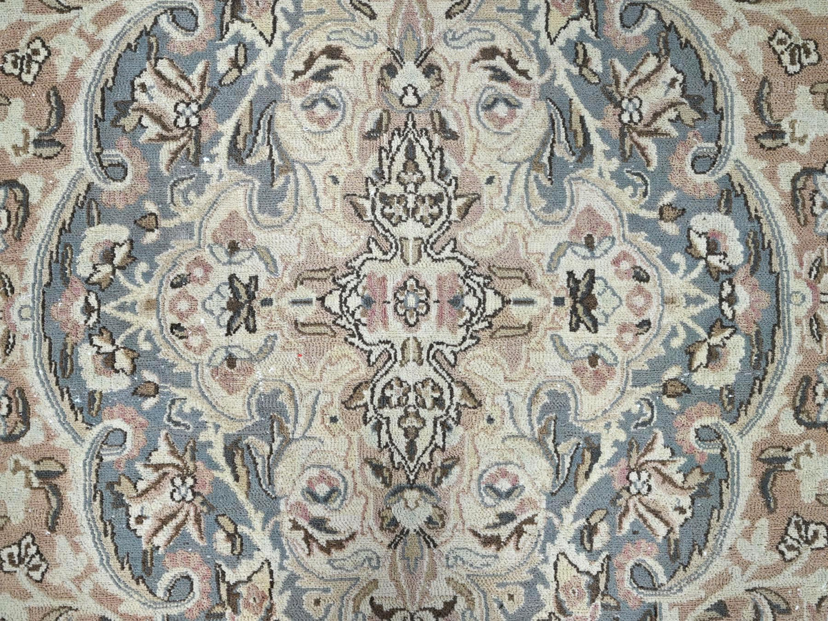 Kashan Vintage hand-knotted wool rug in Orange & Gray, 11'1" x 17'2" — SKU O086493 (view 8)