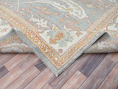 Grey 10'1" x 13'8" Oushak And Peshawar Hand knotted Wool Rug - Sku: O086507
