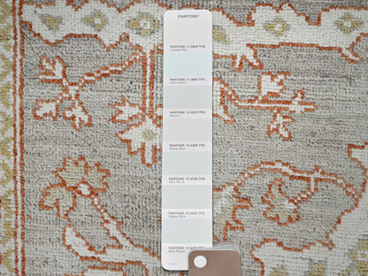 Grey 10'1" x 13'8" Oushak And Peshawar Hand knotted Wool Rug - Sku: O086507