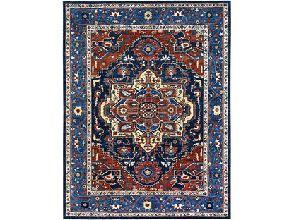Heriz Traditional hand-knotted wool rug in Blue, 9'2" x 11'8", SKU O086510