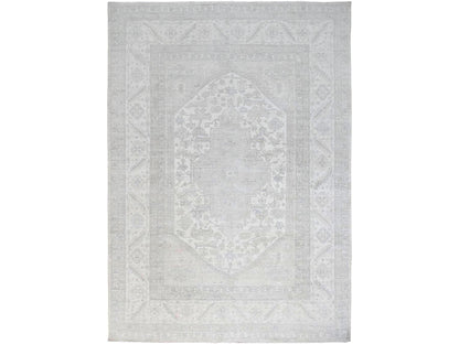 Ivory 9'11" x 13'7" Oushak And Peshawar Hand knotted Wool Rug - Sku: O086511