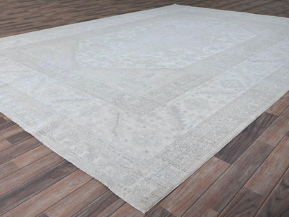 Ivory 9'11" x 13'7" Oushak And Peshawar Hand knotted Wool Rug - Sku: O086511