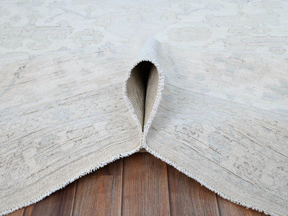 Ivory 9'11" x 13'7" Oushak And Peshawar Hand knotted Wool Rug - Sku: O086511