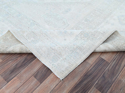 Ivory 9'11" x 13'7" Oushak And Peshawar Hand knotted Wool Rug - Sku: O086511