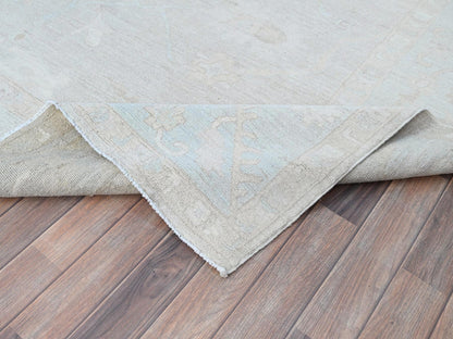 Grey 8'2" x 9'6" Oushak And Peshawar Hand knotted Wool Rug - Sku: O086512