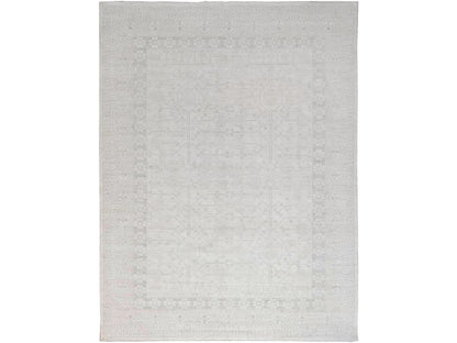 Ivory 9'11" x 13'10" Khotan and Samarkand Hand knotted Wool Rug - Sku: O086515