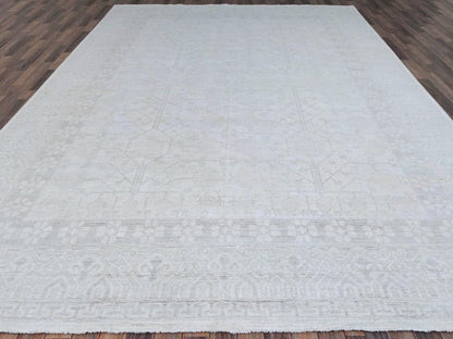 Ivory 9'11" x 13'10" Khotan and Samarkand Hand knotted Wool Rug - Sku: O086515