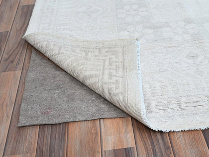 Ivory 9'11" x 13'10" Khotan and Samarkand Hand knotted Wool Rug - Sku: O086515