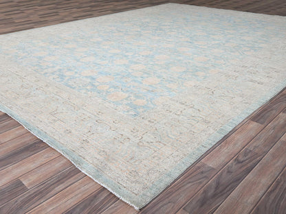 Peshawar Traditional hand-knotted wool rug in Blue, 9'11" x 13'6", SKU O086517
