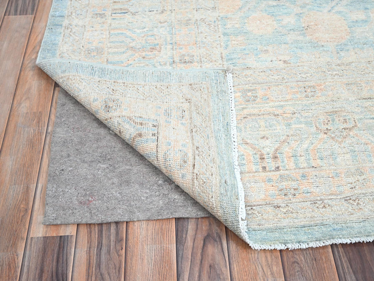 Peshawar Traditional hand-knotted wool rug in Blue, 9'11" x 13'6", SKU O086517