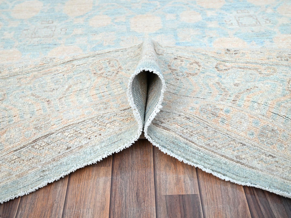 Peshawar Traditional hand-knotted wool rug in Blue, 9'11" x 13'6", SKU O086517