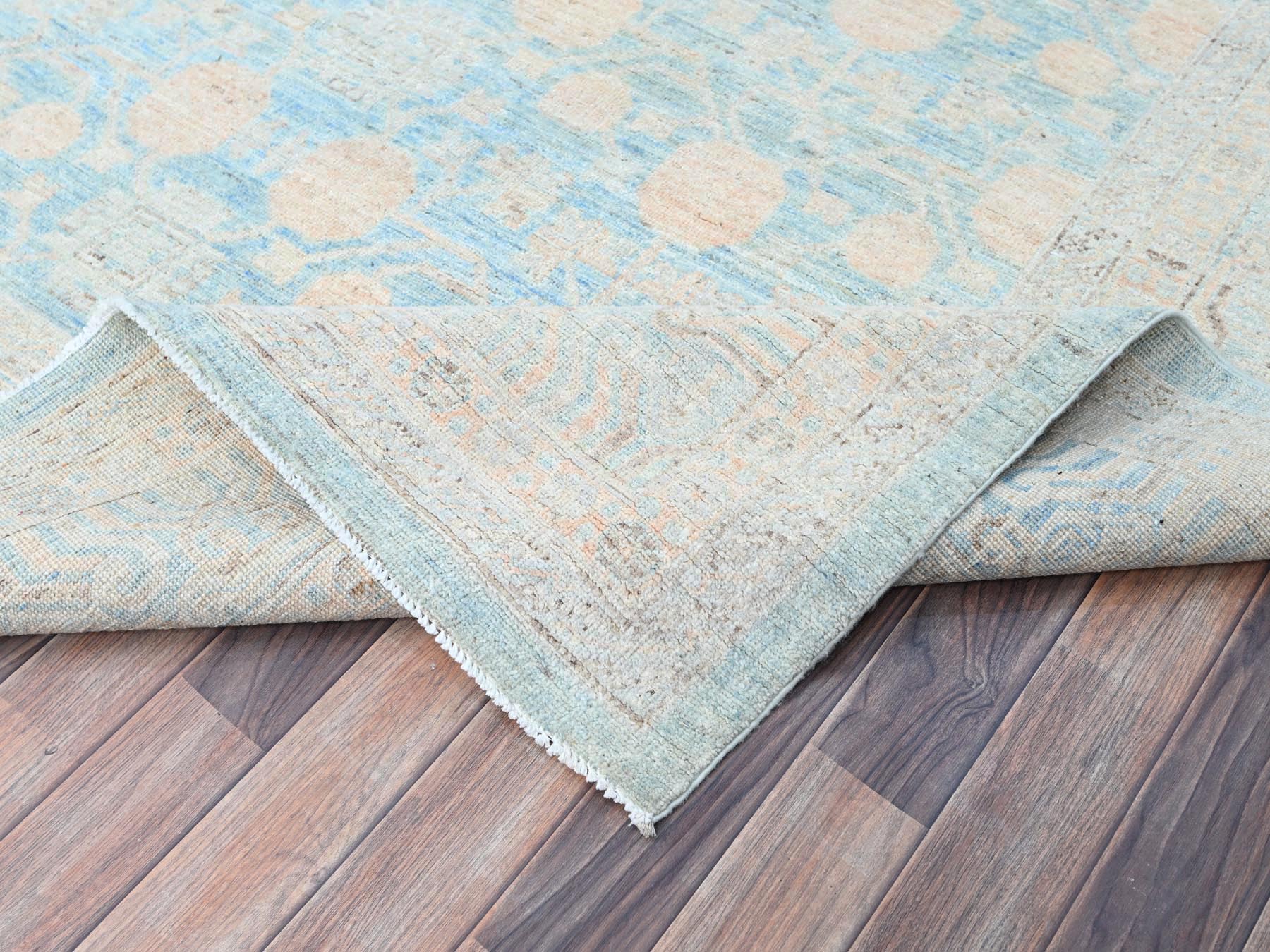 Peshawar Traditional hand-knotted wool rug in Blue, 9'11" x 13'6", SKU O086517
