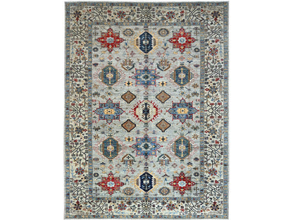 Grey 8'9" x 11'9" Tribal Hand knotted Wool Rug - Sku: O086538