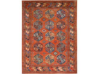 Orange 8'10" x 11'10" Tribal Hand knotted Wool Rug - Sku: O086539