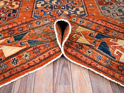 Orange 8'10" x 11'10" Tribal Hand knotted Wool Rug - Sku: O086539