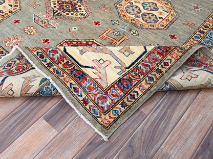 Grey 8'10" x 11'9" Tribal Hand knotted Wool Rug - Sku: O086540
