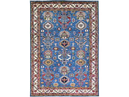Kazak Tribal hand-knotted wool rug in Blue, 9'11" x 13'8", SKU O086553