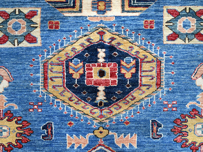 Blue 9'11" x 13'8" Kazak Hand knotted Wool Rug - Sku: O086553