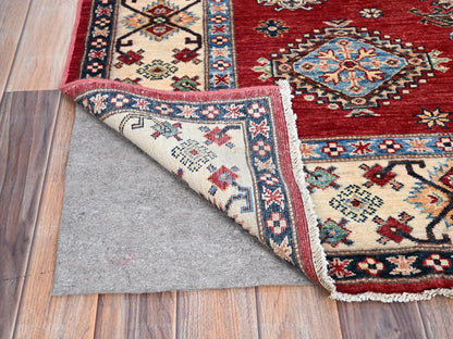 Red 6'0" x 8'8" Tribal Hand knotted Wool Rug - Sku: O086560