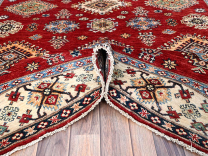 Red 6'0" x 8'8" Tribal Hand knotted Wool Rug - Sku: O086560