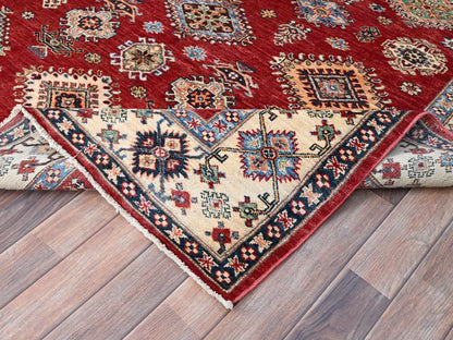 Red 6'0" x 8'8" Tribal Hand knotted Wool Rug - Sku: O086560