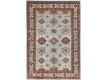 Grey 5'11" x 8'9" Tribal Hand knotted Wool Rug - Sku: O086565