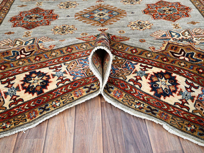 Grey 5'11" x 8'9" Tribal Hand knotted Wool Rug - Sku: O086565